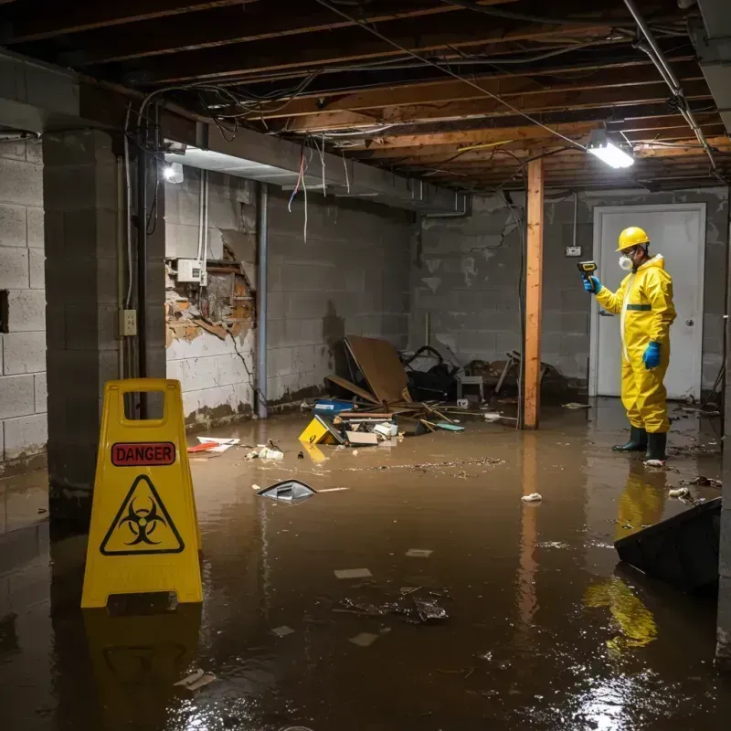 Flooded Basement Electrical Hazard in Saucier, MS Property